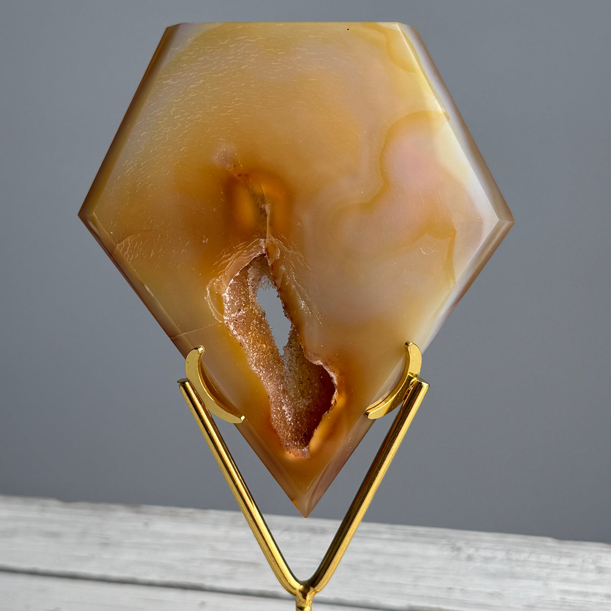 Agate Druzy Diamond Specimen on Stand – Wholehearted Crystal Creations