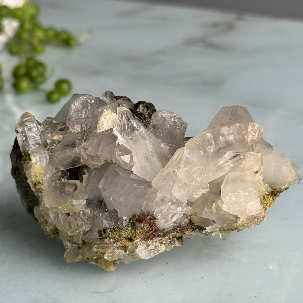 Epidote Chlorite in Quartz Crystal Specimen – Wholehearted Crystal Creations