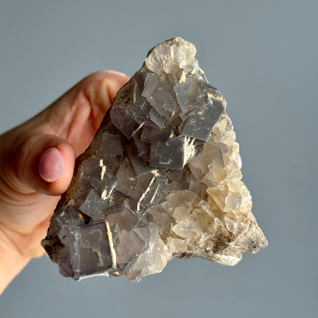 Fluorite (Grey Cubic) Raw Crystal Specimen