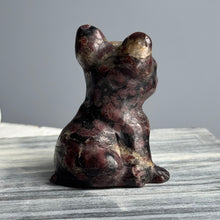 Garnet in Arfvedsonite Dog Carving Specimen