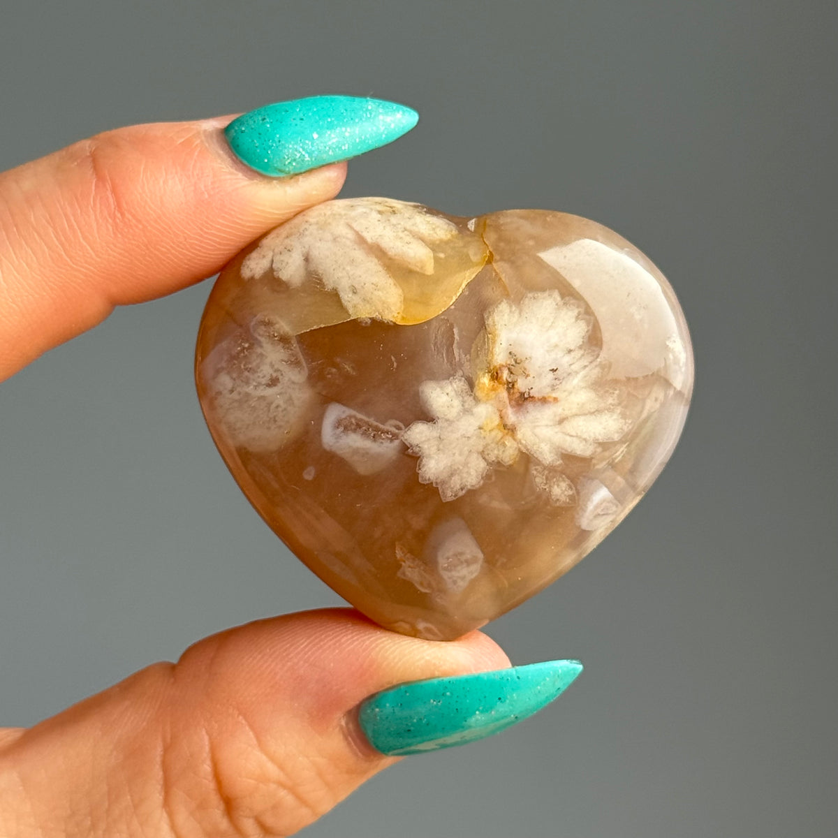 Flower Agate Heart Carving Specimen – Wholehearted Crystal Creations