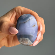 Blue Flower Agate Palm Stone Specimen