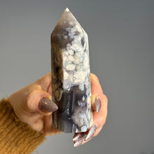 Black Flower Agate Tower Stone Specimen (BF01)