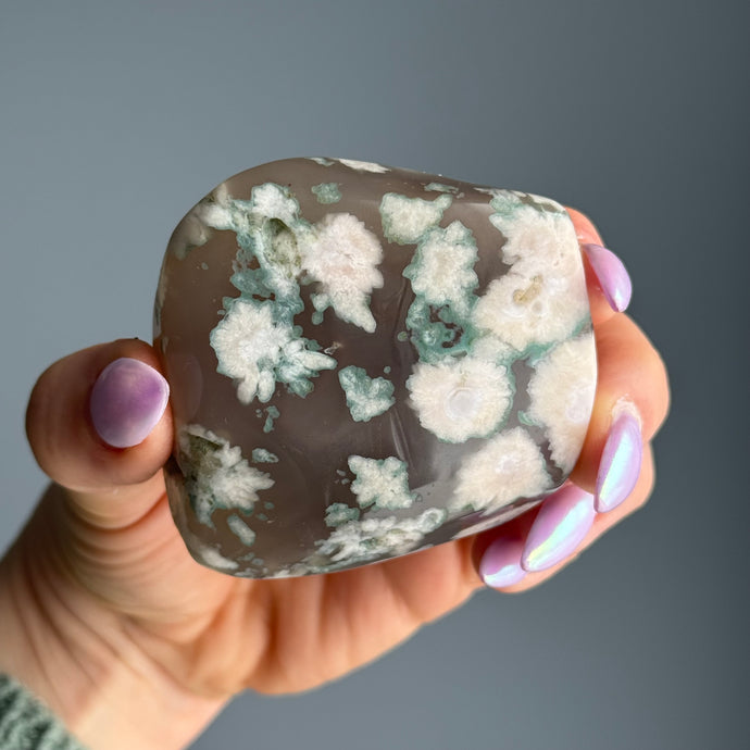 Green Flower Agate Polished Freeform Specimen
