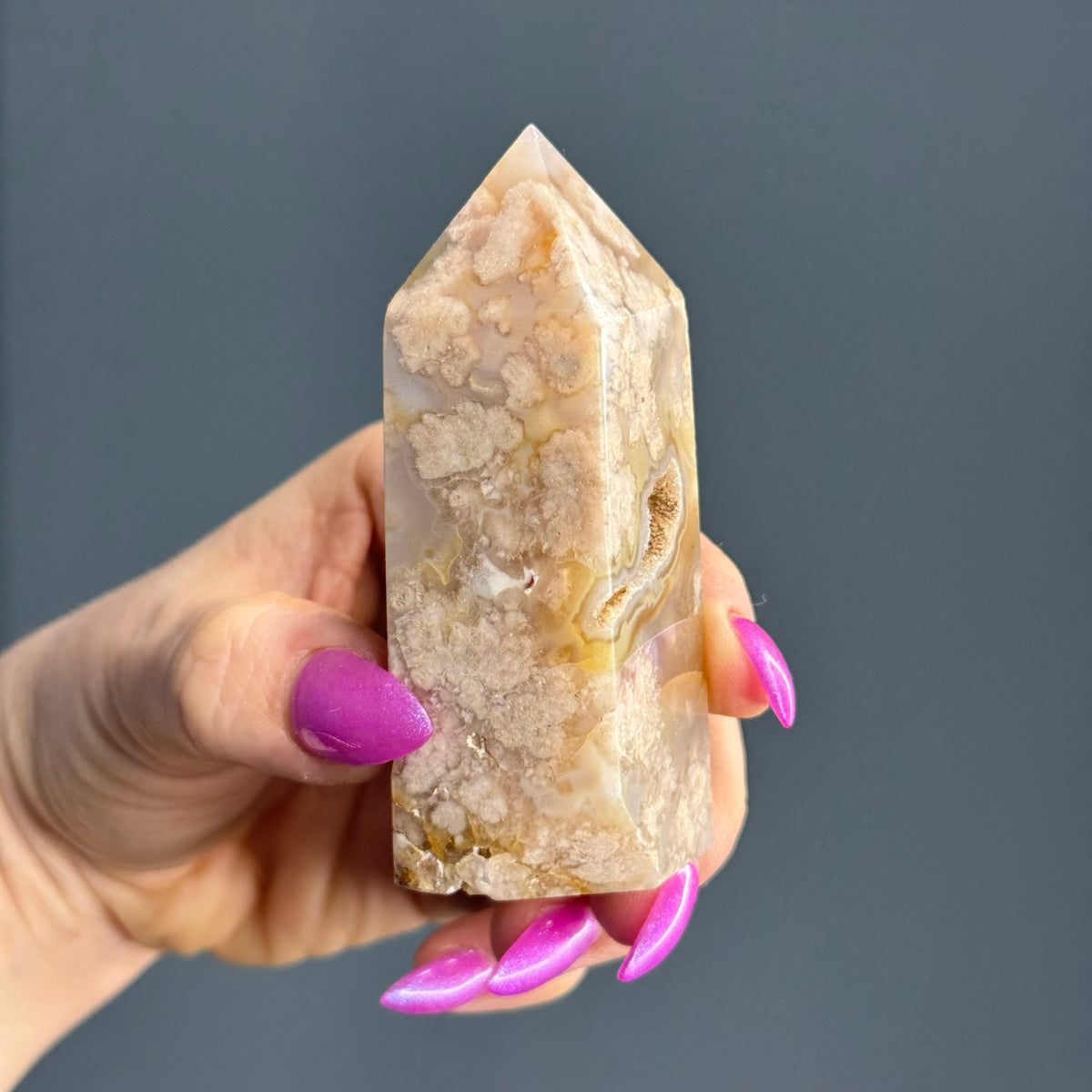 Flower Agate Druzy Tower Crystal Specimen – Wholehearted Crystal Creations