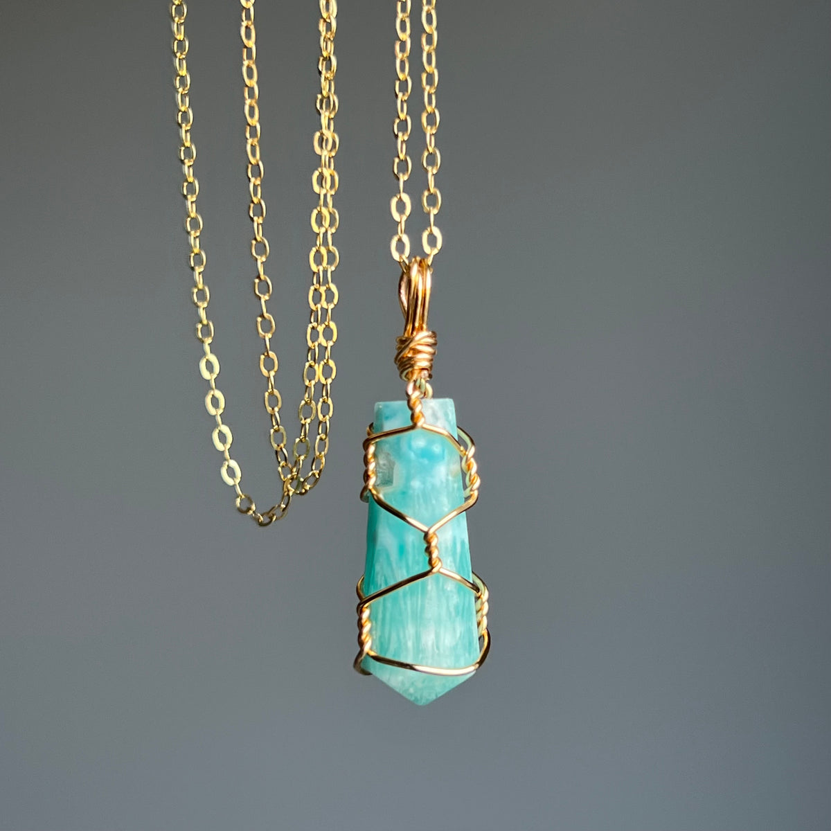Caribbean Calcite Gem Grade Wire Wrapped Crystal Necklace – Wholehearted Crystal Creations