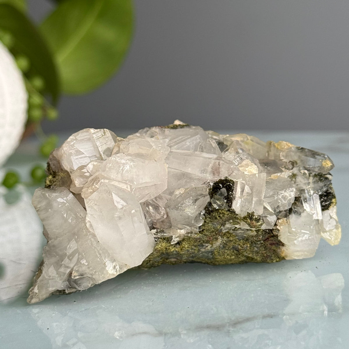 Epidote + Chlorite in Quartz Specimen #11 – Wholehearted Crystal Creations