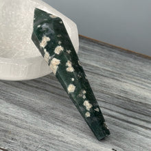 Moss Agate Scepter Point Specimen