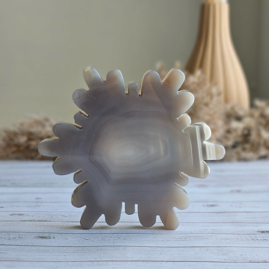 Agate Druzy Snowflake Carving Crystal Specimen – Wholehearted Crystal Creations