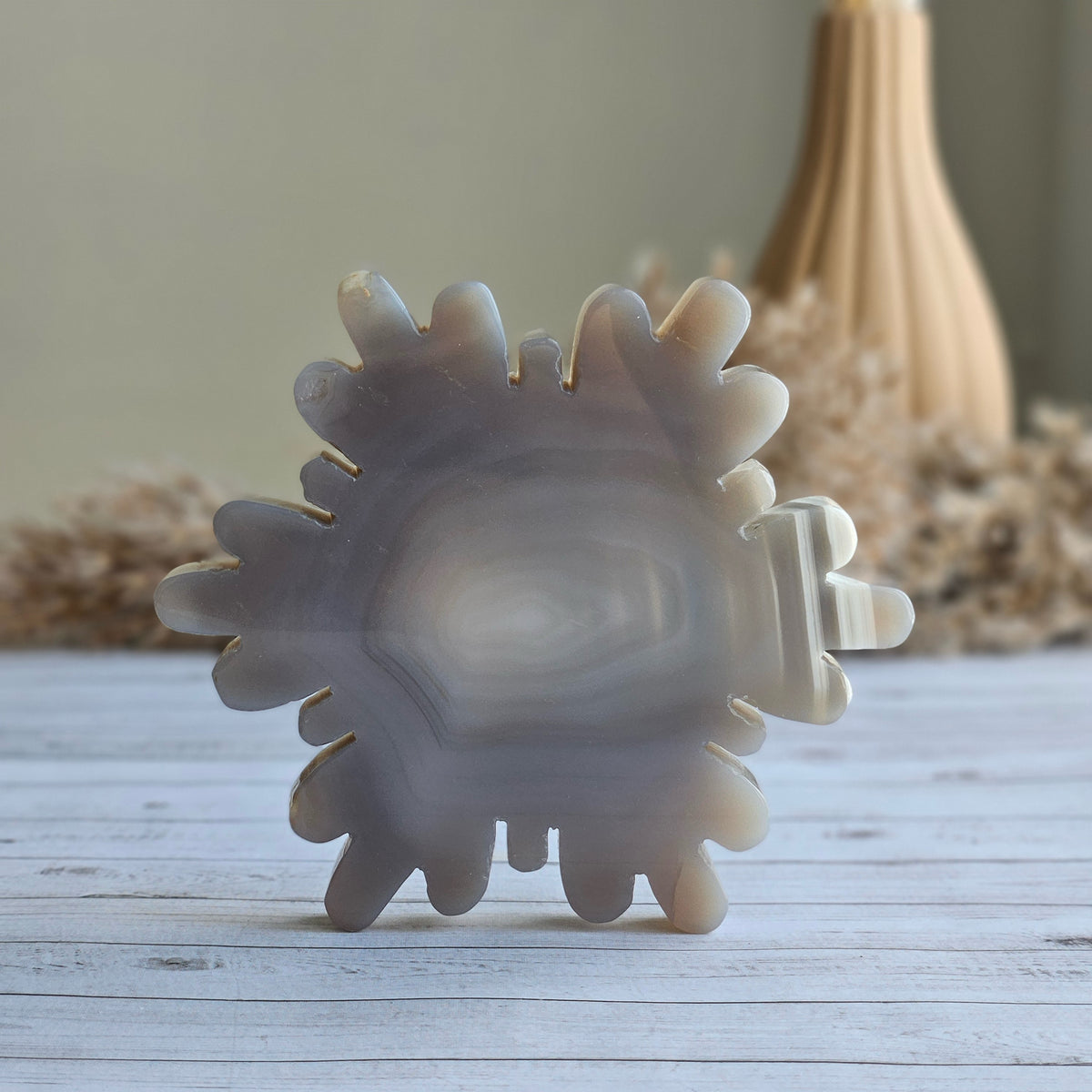 Agate Druzy Snowflake Carving Crystal Specimen – Wholehearted Crystal Creations