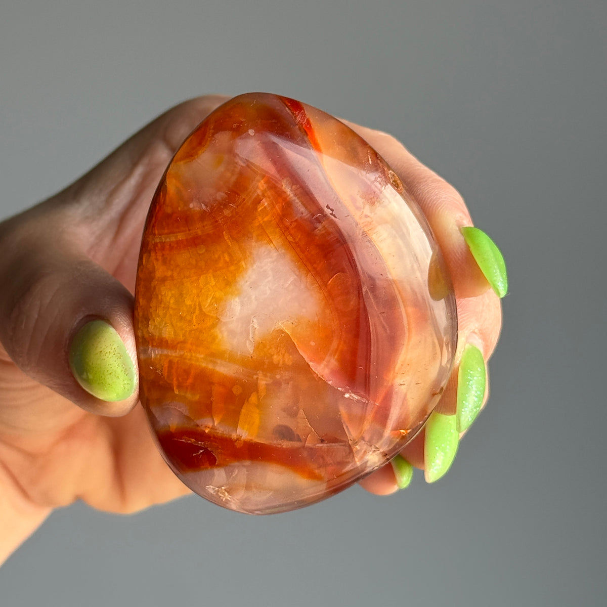 Carnelian Palm Stone Crystal Specimen CP35 – Wholehearted Crystal Creations