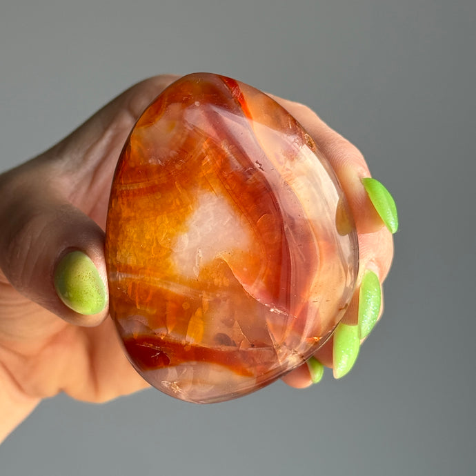 Carnelian Palm Stone Crystal Specimen CP35