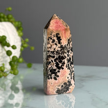 Rhodochrosite + Galena Crystal Tower Specimen