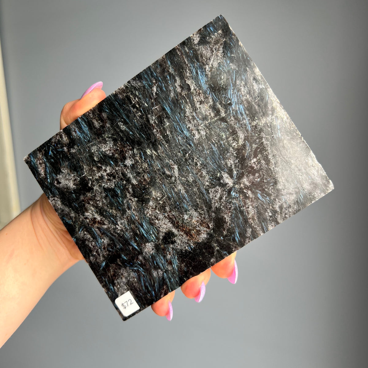 Polished Arfvedsonite Slab Crystal Specimen – Wholehearted Crystal Creations