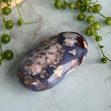 Blue Flower Agate Palm Stone Specimen
