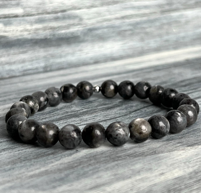 Larvikite (Black Labradorite) Stretch Bracelet