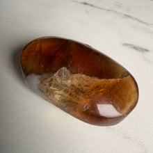 Yellow Fluorite with Agate Heart Carving Specimen (YF25)