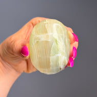 Green (Fingerprint) Calcite Palm Stone Specimen
