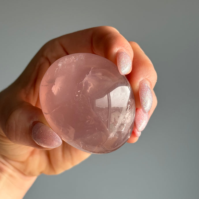 Rose Quartz Palm Stone Specimen (with Asterism) – Wholehearted Crystal Creations