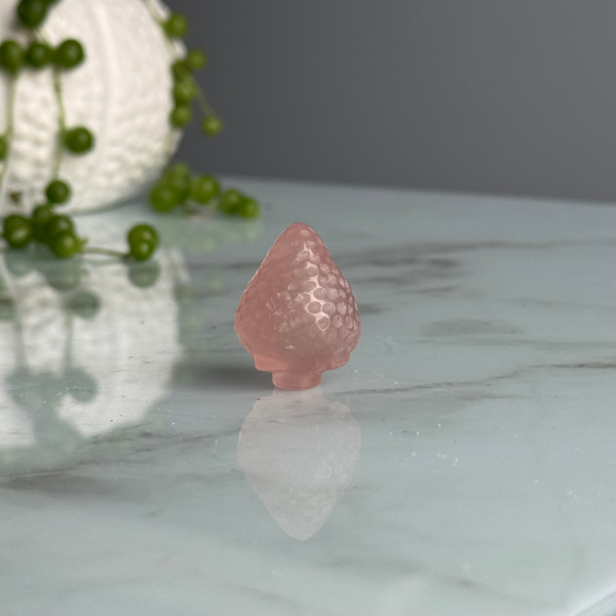 Mini Rose Quartz Strawberry Carving – Wholehearted Crystal Creations