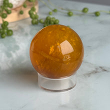 Yellow Fluorite & Mica Crystal Sphere Specimen