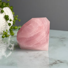 Rose Quartz Faceted Diamond Carving (stand included) Crystal Specimen