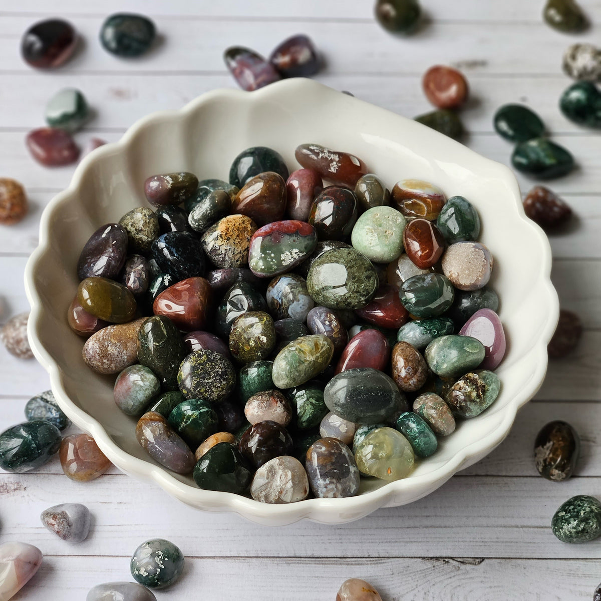 Rainbow Moss Agate Small Tumbled Pocket Stone Specimen – Wholehearted Crystal Creations
