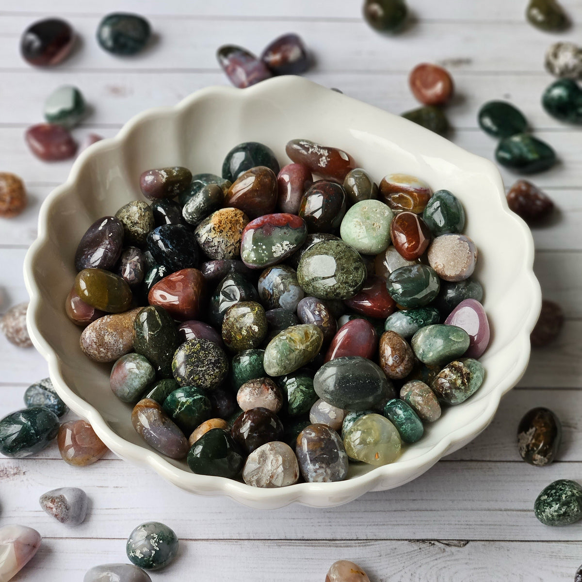 Rainbow Moss Agate Medium Tumbled Pocket Stone Specimen – Wholehearted Crystal Creations
