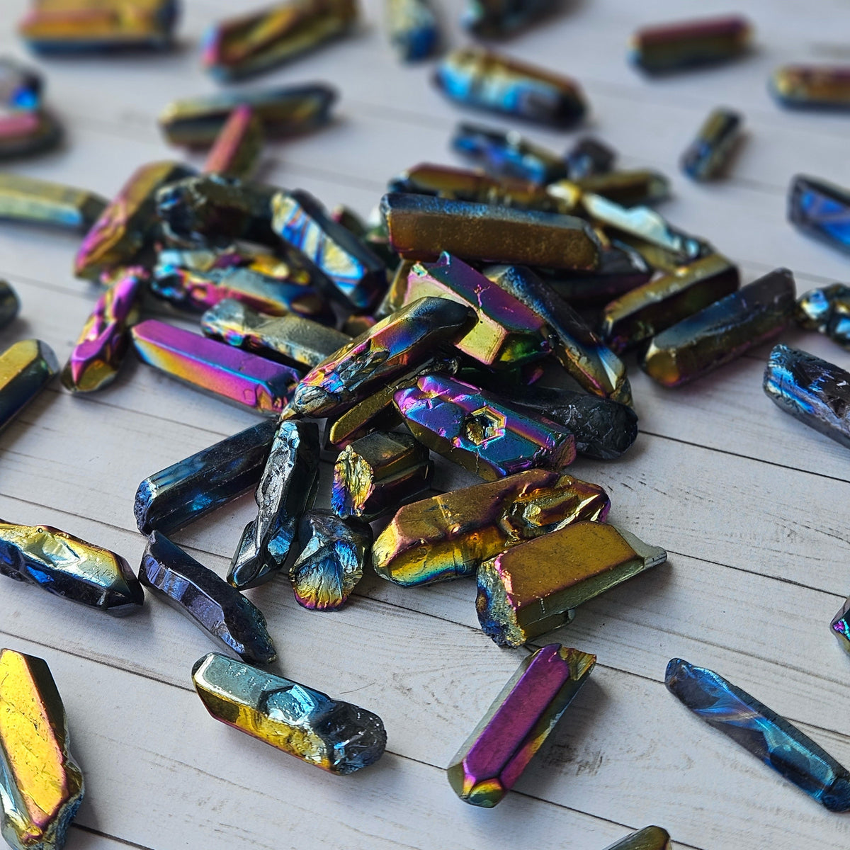 Titanium Aura Quartz Point Pocket Stone Specimen – Wholehearted Crystal Creations