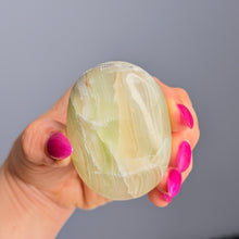 Green (Fingerprint) Calcite Palm Stone Specimen