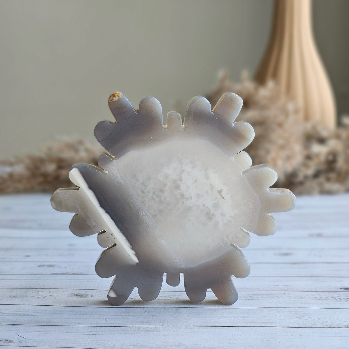 Agate Druzy Snowflake Carving Crystal Specimen – Wholehearted Crystal Creations
