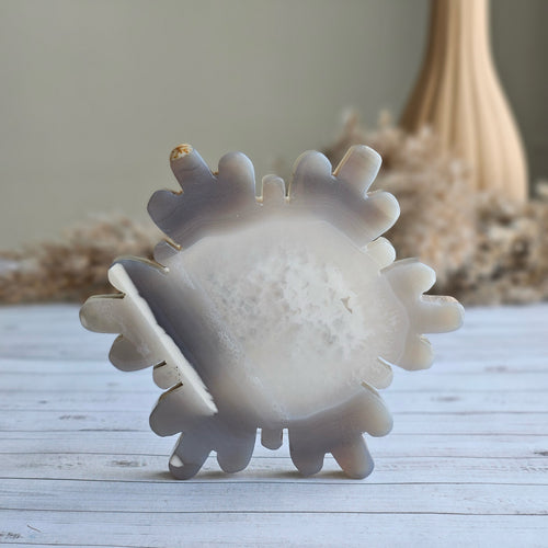 Agate Druzy Snowflake Carving Crystal Specimen – Wholehearted Crystal Creations