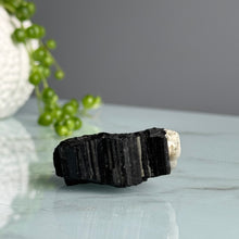 Sarah's Black Tourmaline & Clear Quartz Raw Duo