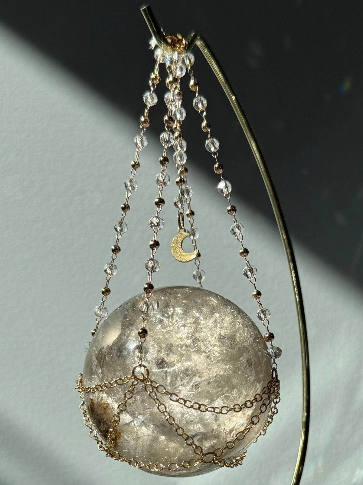 Crystal Hanging Sphere Holder – Wholehearted Crystal Creations