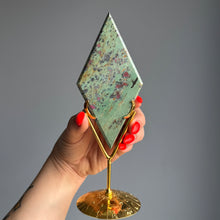 Ruby with Kyanite in Fuchsite Rhombus Crystal Specimen on Stand (4)
