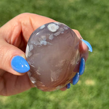 Black Flower Agate Palm Stone Crystal Specimen