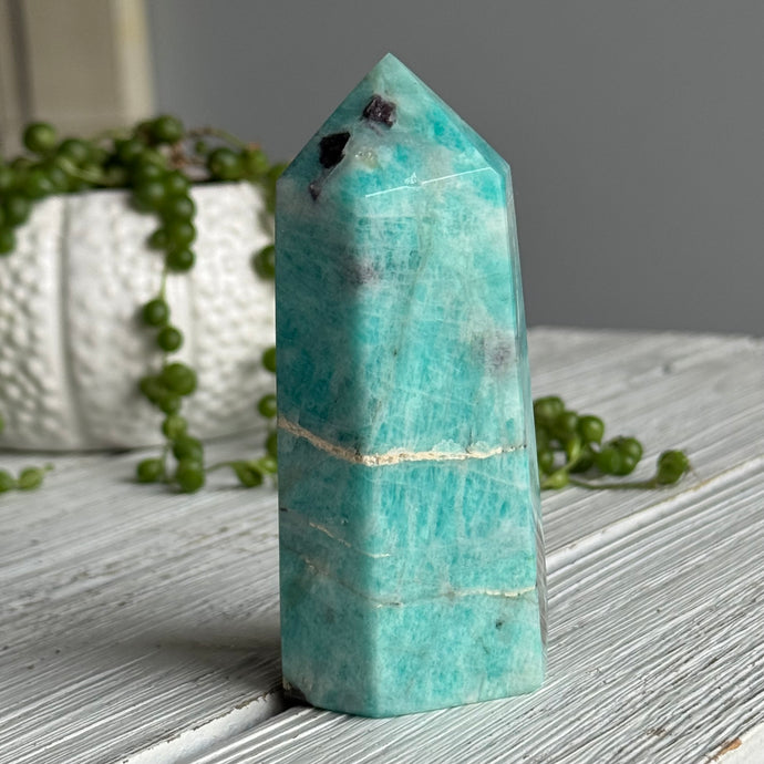 Amazonite Tower Crystal Specimen – Wholehearted Crystal Creations