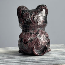 Garnet in Arfvedsonite Cat Carving Specimen