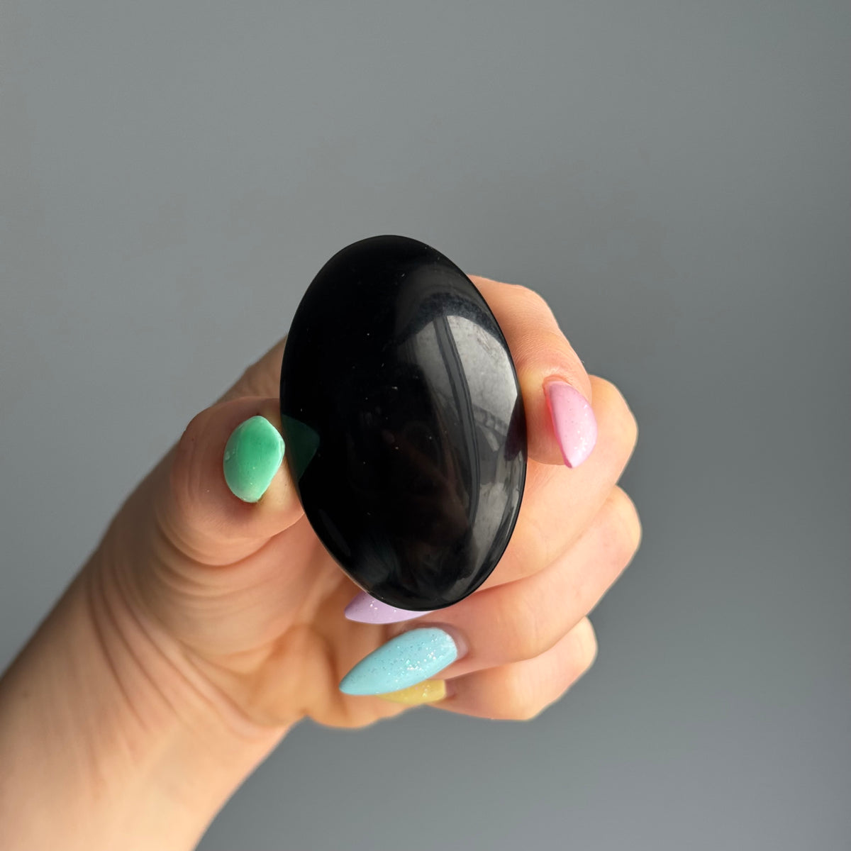 Black Obsidian Palm Stone Crystal Specimen – Wholehearted Crystal Creations