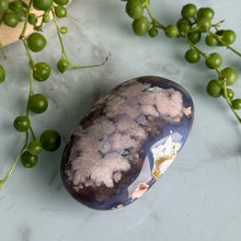 Blue Flower Agate Palm Stone Specimen