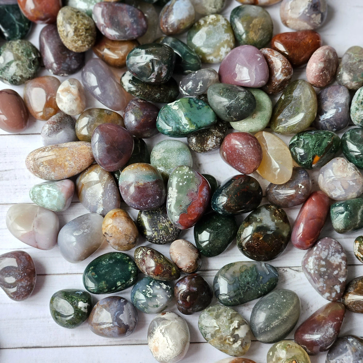 Rainbow Moss Agate Small Tumbled Pocket Stone Specimen – Wholehearted Crystal Creations