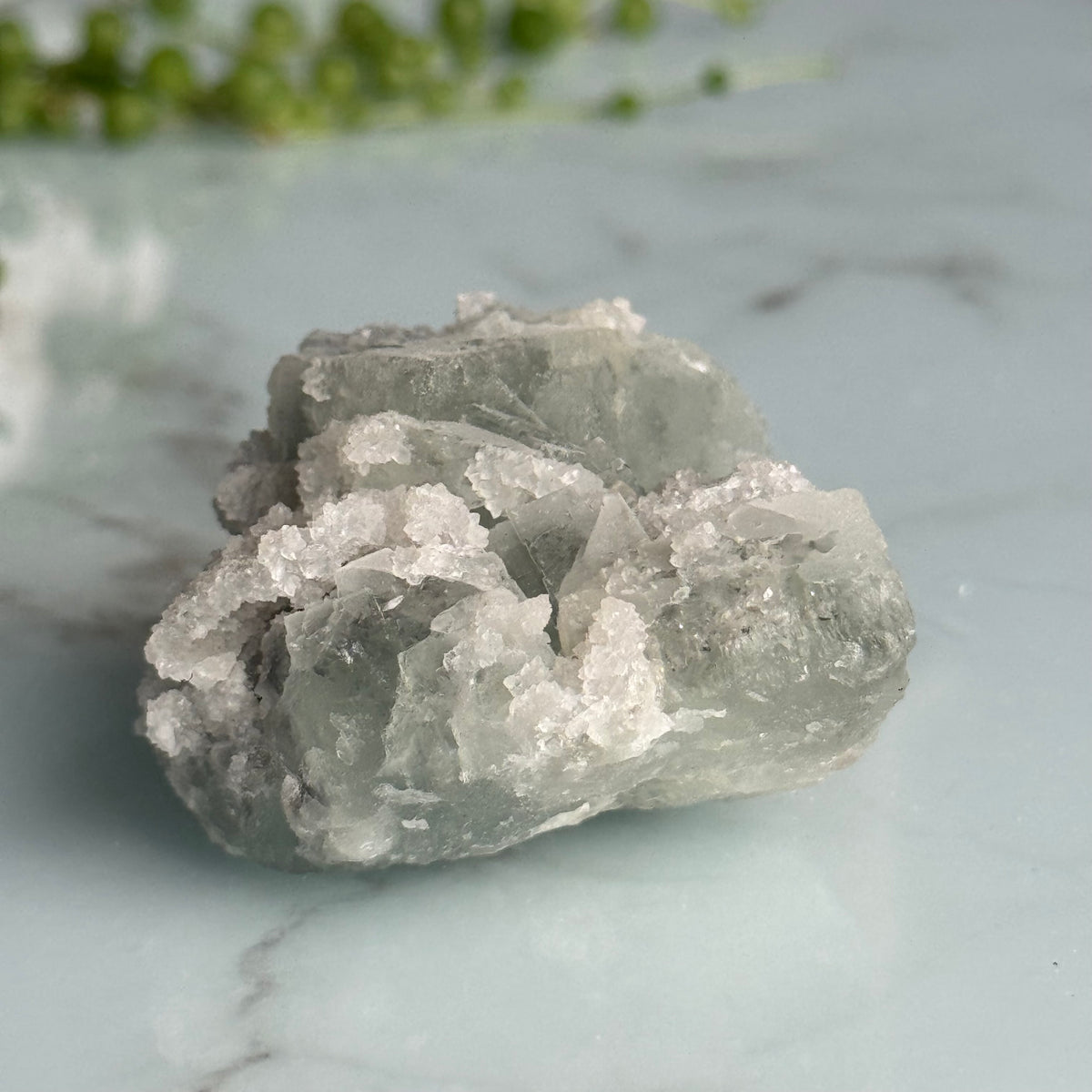 Etched QR Code Fluorite with Calcite Crystal Specimen – Wholehearted Crystal Creations