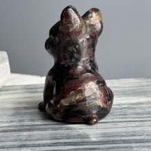 Garnet in Arfvedsonite Dog Carving Specimen