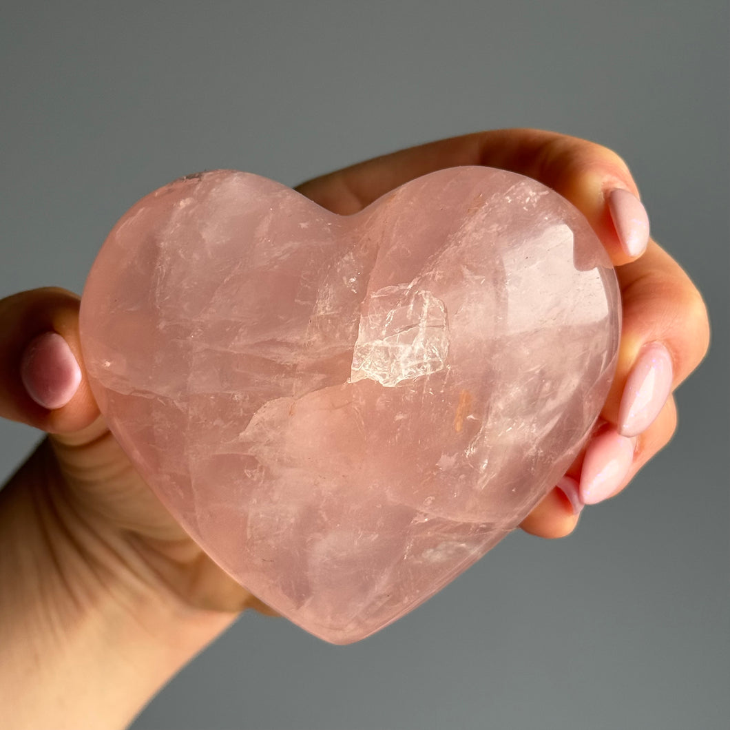 Rose Quartz Heart Carving Specimen