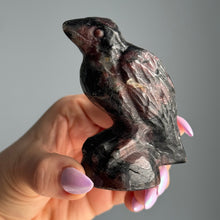 Garnet in Arfvedsonite Raven Carving Specimen