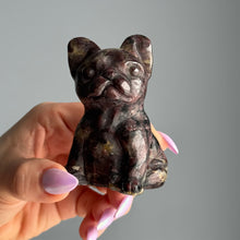 Garnet in Arfvedsonite Dog Carving Specimen