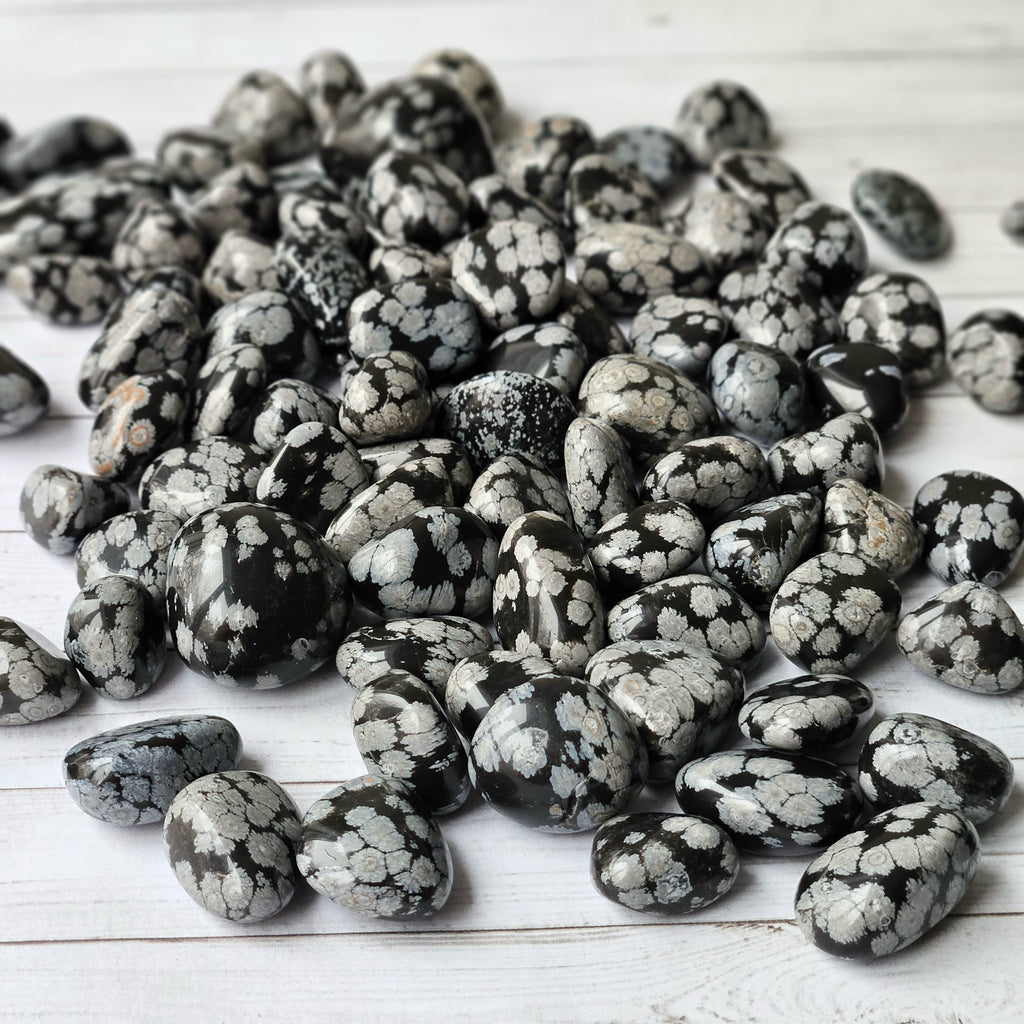 Snowflake Obsidian Small Tumbled Pocket Stone Specimen – Wholehearted Crystal Creations