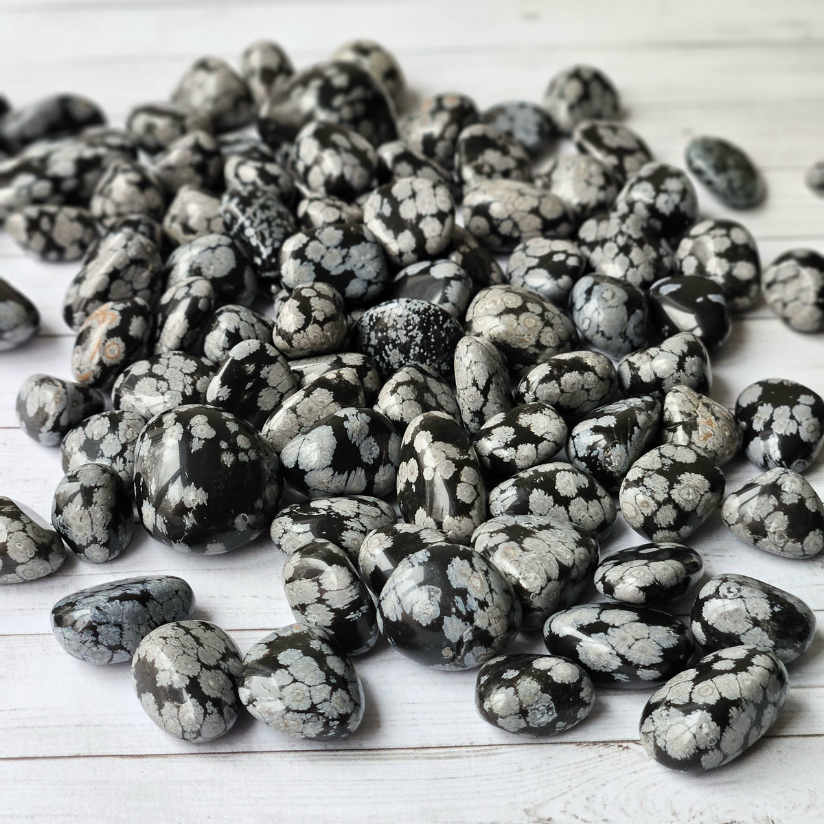 Snowflake Obsidian Medium Tumbled Pocket Stone Specimen – Wholehearted Crystal Creations
