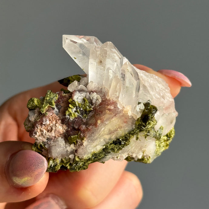 Epidote + Chlorite in Quartz Specimen 10