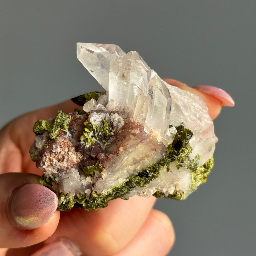 Epidote + Chlorite in Quartz Specimen 10